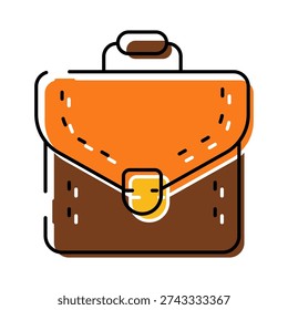 Briefcase icon in clean modern outline style symbolizing professional work, finance, career advancement and success, minimal flat vector ideal for web, app and corporate use
