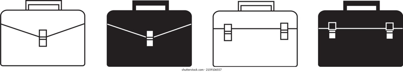 A briefcase icon collection  Different brifecase set  Vector