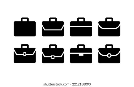 Briefcase icon collection. Different briefcase set. flat style - stock vector.