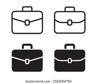 Briefcase icon collection. Different briefcase set. Vector. stock. illustration.