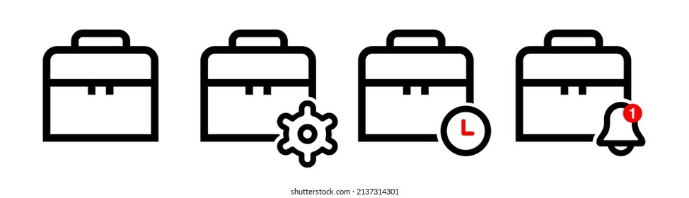 briefcase icon collection, suitcase bag icon vector