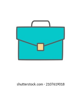 Briefcase Icon in color icon, isolated on white background 