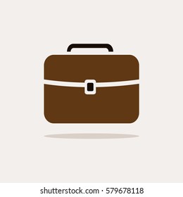 Briefcase icon with color and shadow on beige background