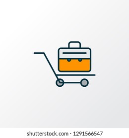 Briefcase icon colored line symbol. Premium quality isolated suitcase element in trendy style.
