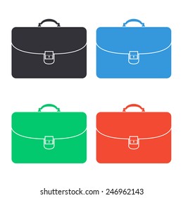 briefcase icon - colored vector illustration
