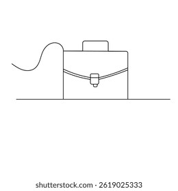  Briefcase icon continuous one line drawing outline vector illustration