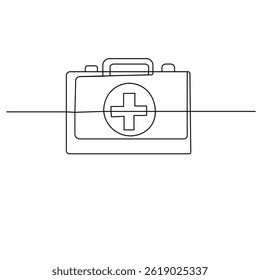  Briefcase icon continuous one line drawing outline vector illustration