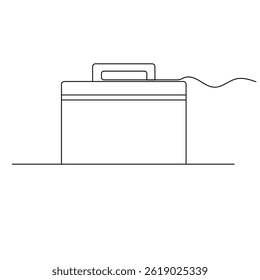  Briefcase icon continuous one line drawing outline vector illustration