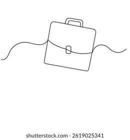  Briefcase icon continuous one line drawing outline vector illustration