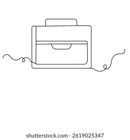  Briefcase icon continuous one line drawing outline vector illustration
