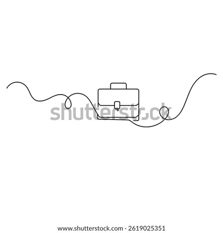  Briefcase icon continuous one line drawing outline vector illustration