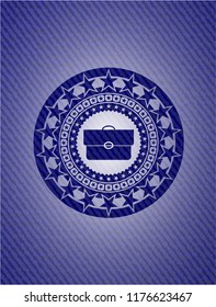 briefcase icon with denim texture