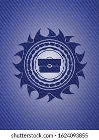 briefcase icon with denim texture