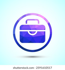 Briefcase icon design illustration, bag icon for apps and websites, low poly style