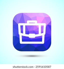 Briefcase icon design illustration, bag icon for apps and websites, low poly style