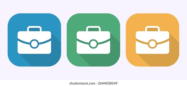 Ilustración del diseño del icono del maletín, muestra del icono del bolso para los App y los Sitios web en sombra