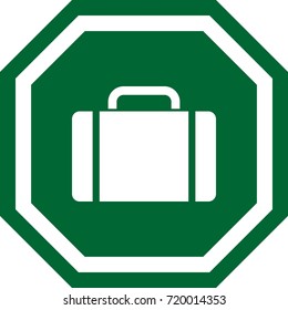 Briefcase icon. Design of an octagonal sign. 
