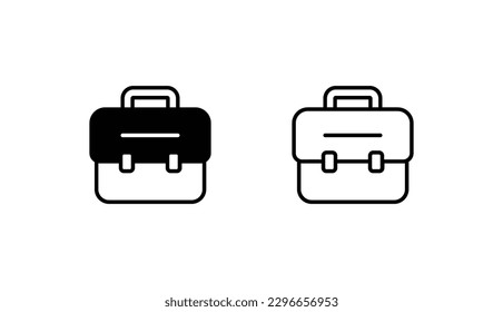 Diseño de icono de maletín con ilustración de fondo blanco