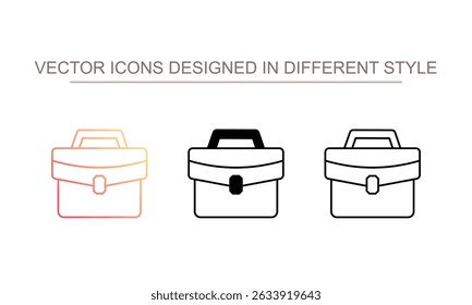 Aktenkoffer-Symboldesign auf weißem Hintergrund - Stockgrafik