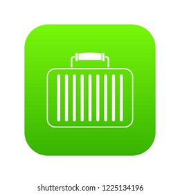 Briefcase icon digital green for any design isolated on white vector illustration