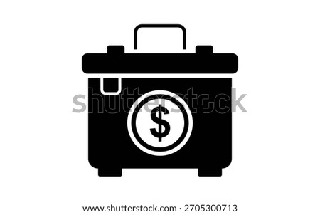 Briefcase Icon with Dollar Symbol: Representing Finance and Business
