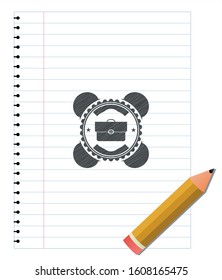 briefcase icon draw (pencil strokes). Vector Illustration. Detailed.