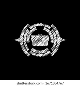 Schreibtischsymbol mit Chalkboard-Textur