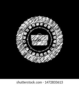 briefcase icon drawn on a chalkboard