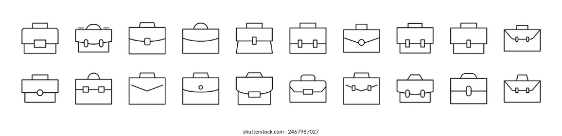 Briefcase Icon Drawn with thin Line. Perfect for design, infographics, web sites, apps.