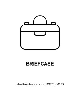 briefcase icon. Element of simple web icon with name for mobile concept and web apps. Thin line briefcase icon can be used for web and mobile on white background