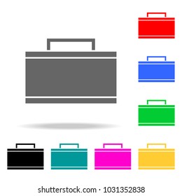 Briefcase icon. Elements in multi colored icons for mobile concept and web apps. Icons for website design and development, app development on white background
