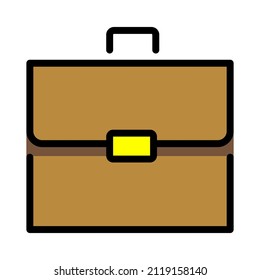 Briefcase icon emoji flat design isolated on white background