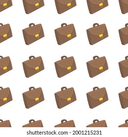 Briefcase Icon Emoji Pattern. Storage Seamless Background Symbols. Doodle Emoticon Illustration Design Vector.