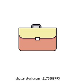 briefcase icon filled outline style design. briefcase icon vector illustration. isolated on white background.