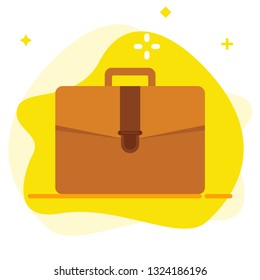 Briefcase icon in flat design. 
Briefcase portfolio symbol.