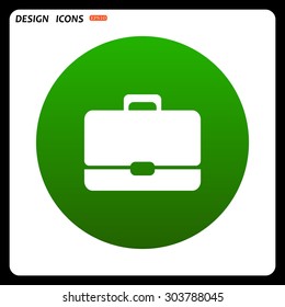 Briefcase icon. Flat design style