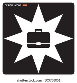 Briefcase icon. Flat design style