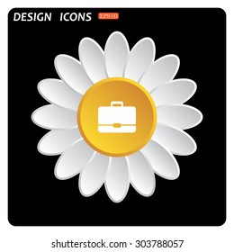 Briefcase icon. Flat design style
