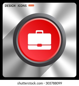 Briefcase icon. Flat design style