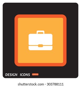 Briefcase icon. Flat design style