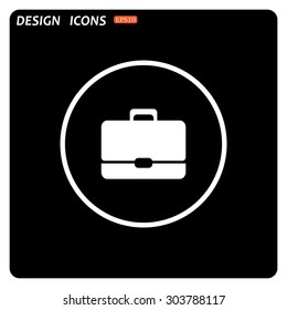 Briefcase icon. Flat design style