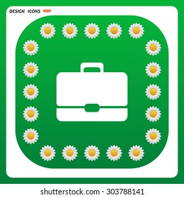 Briefcase icon. Flat design style
