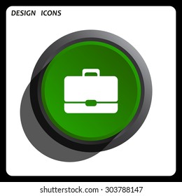 Briefcase icon. Flat design style