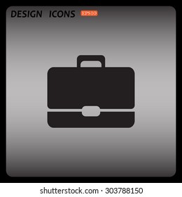 Briefcase icon. Flat design style
