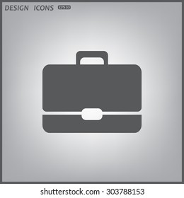 Briefcase icon. Flat design style