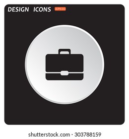 Briefcase icon. Flat design style