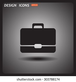 Briefcase icon. Flat design style