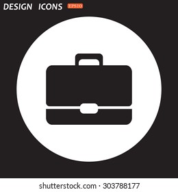 Briefcase icon. Flat design style