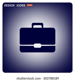 Briefcase icon. Flat design style