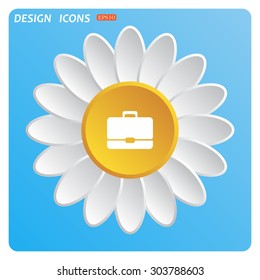 Briefcase icon. Flat design style
